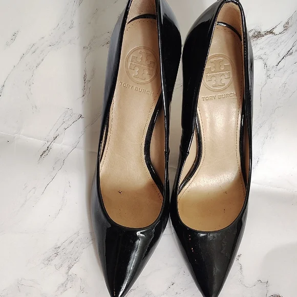 Tory Burch Black Patent Leather Heels - Picture 1 of 5